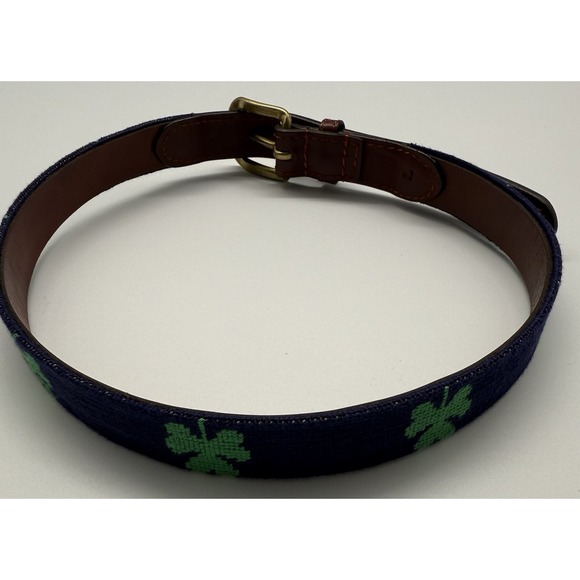 Smathers & Branson Needlepoint Handcrafted Belt New  Irish Shamrock Size L Kids - Picture 2 of 12
